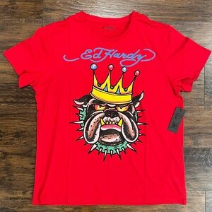Ed Hardy “Rhinestone Bulldog” t-shirt - Large - NWT